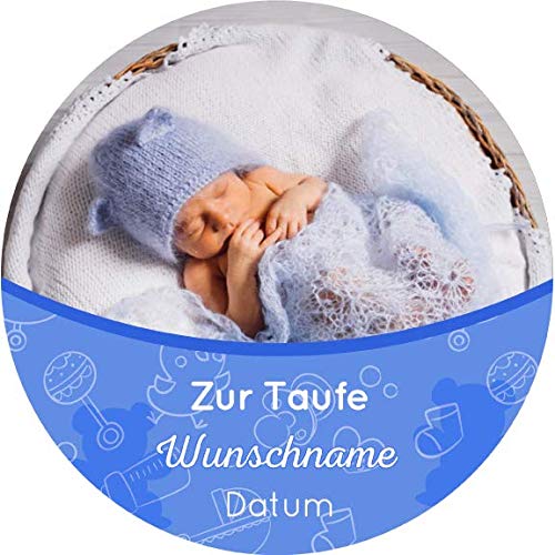 Tortenaufleger Taufe10 / mehr Farben zur Auswahl / 20 cm Ø (blau) Tortenaufleger Taufe10 / mehr Farben zur Auswahl / 20 cm Ø (blau) von Lion-Decor GmbH