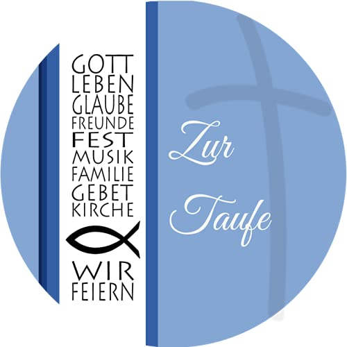 Tortenaufleger Taufe15 / mehr Farben zur Auswahl / 20 cm Ø (blau) von Lion-Decor GmbH
