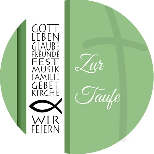 Tortenaufleger Taufe15 / mehr Farben zur Auswahl / 20 cm Ø (grün) von Lion-Decor GmbH