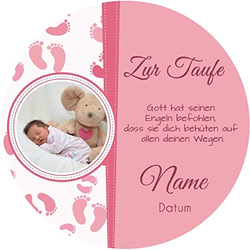 Essbarer Premium Tortenaufleger Personalisierbar mit eigenem Bild und Text / 20 cm Ø für Taufe/6 und für Geburtsglückwünsche (rosa) Essbarer Premium Tortenaufleger Personalisierbar mit eigenem Bild und Text / 20 cm Ø für Taufe/6 und für Geburtsglückwünsche (rosa) von Lion-Decor GmbH