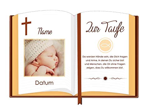 Tortenaufleger Taufe9 / mehr Farben zur Auswahl / 20 x 25 cm (braun) von Lion-Decor GmbH