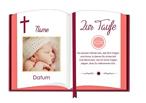 Tortenaufleger Taufe9 / mehr Farben zur Auswahl / 20 x 25 cm (rot) von Lion-Decor GmbH