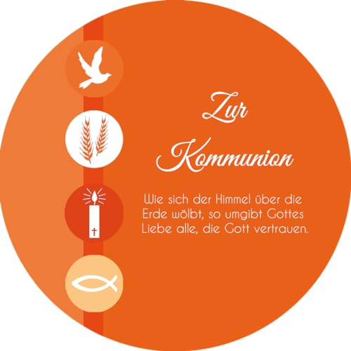 Tortenaufleger Tortenbild 1 GEBURTSTAG I KOMMUNION I KONFIRMATION I TAUFE I HOCHZEIT I FIRMUNG... personalisiert mit Wunschtext & Datum (orange) von Lion-Decor GmbH