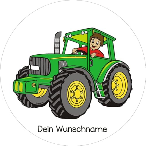 Tortenaufleger Traktor3 mit Wunschname / 20 cm Ø von Lion-Decor GmbH