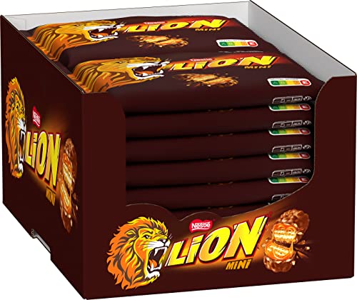 LION NESTLÉ LION CHOCO Mini, kleiner Knusper-Schokoriegel mit Karamell-Füllung & Crispy Waffel, 16er-Pack (16 x 234g) von LION
