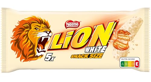 Nestlé LION Multipack, Schokoriegel mit weißer Glasur, leckerer Karamell-Füllung und knuspriger Waffel, Süßigkeiten Großpackung, 1er Pack (à 5 x 30g) von Lion