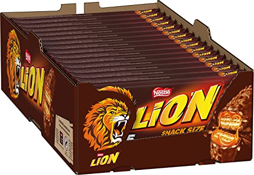 LION LION Nestlé LION Multipack, Schokoriegel überzogen mit Milchschokolade, leckerer Karamell-Füllung und knuspriger Waffel, Süßigkeiten Großpackung, 15er Pack (5 x 30g) von LION