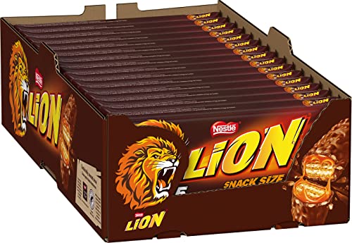 LION LION Nestlé LION Multipack, Schokoriegel überzogen mit Milchschokolade, leckerer Karamell-Füllung und knuspriger Waffel, Süßigkeiten Großpackung, 15er Pack (5 x 30g) von Lion