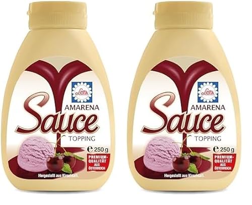 Liotta Amarena Dessert Sauce 250g - Sirup, Topping, Fruchtsauce - Ideal als Topping für Kaffee, Eis und Desserts (Packung mit 2) von Liotta