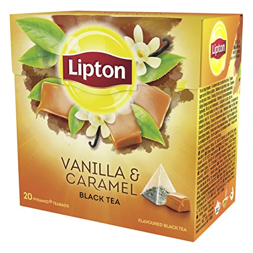 Lipton Schwarztee Vanille Karamell - für ein außergewöhnliches, süßes Geschmackserlebnis (1 x 20 Teebeutel) von Lipton
