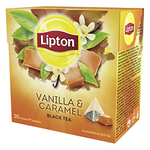 Lipton Schwarztee Vanille Karamell - für ein außergewöhnliches, süßes Geschmackserlebnis (1 x 20 Teebeutel) von Lipton