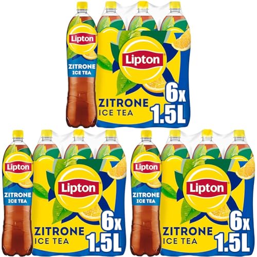 LIPTON ICE TEA Lemon, Eistee mit Geschmack Zitrone EINWEG (6 x 1.5 l) (Packung mit 3) von Lipton