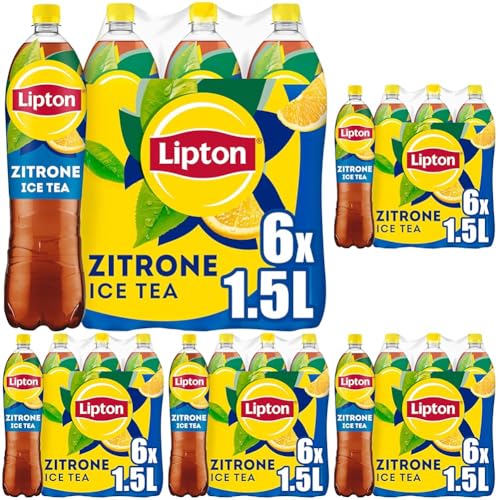 LIPTON ICE TEA Lemon, Eistee mit Geschmack Zitrone EINWEG (6 x 1.5 l) (Packung mit 5) von Lipton
