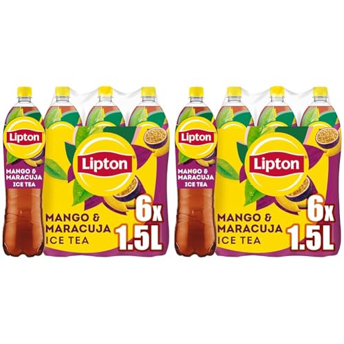LIPTON ICE TEA Mango & Maracuja, Eistee mit Mango & Maracuja Geschmack, EINWEG (6 x 1.5 l) (Packung mit 2) von Lipton