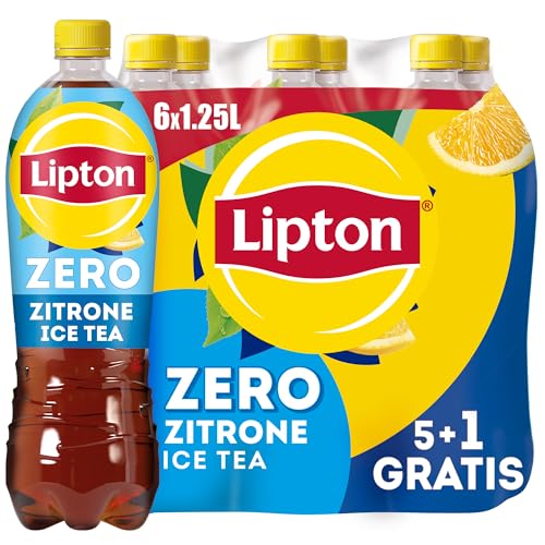 Lipton ICE TEA Zero Lemon, Promo Pack (5 + 1 GRATIS), Zuckerfreier Eistee mit Zitronen Geschmack, EINWEG (6 x 1.25 l) (Verpackungsdesign kann abweichen) von Lipton