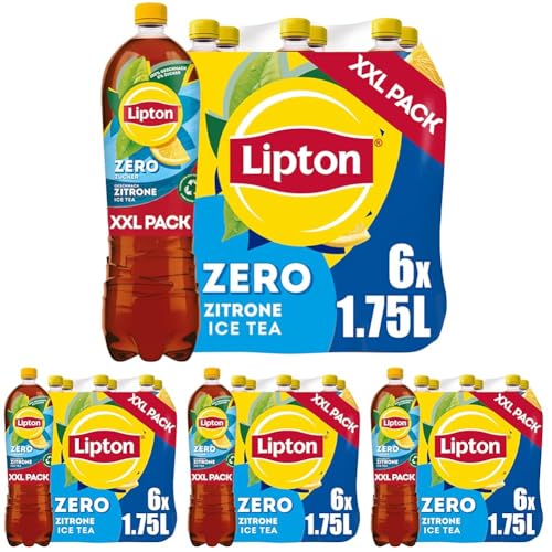 LIPTON ICE TEA Zero Lemon, Zuckerfreier Eistee mit Zitronen Geschmack, EINWEG (6 x 1.75 l) (Packung mit 4) von Lipton