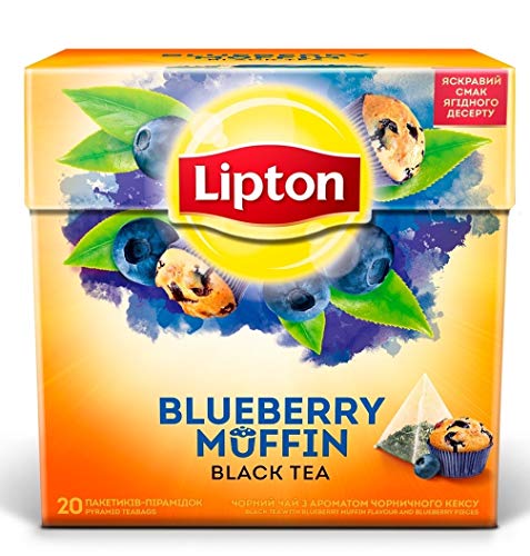 Lipton Aromatisierter Schwarzer Tee Blueberry Muffin 20 Pyramidenteebeutel von Lipton