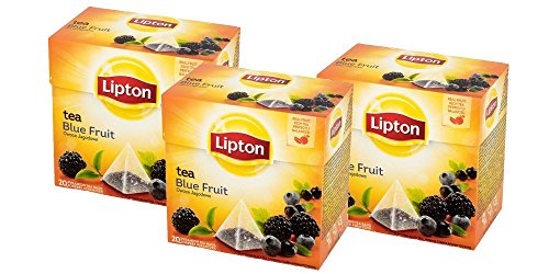 Lipton Black Tea - Blue Fruit - 20 Premium Pyramid Tea Bags [Pack of 3] von Lipton