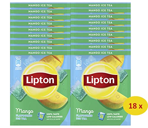 Lipton | Eistee Pulver "Mango" | Sommerliche Eisteevariante | in Pulverform zum Selbstzubereiten | 18x Sachets von Lipton