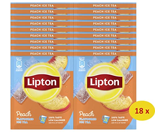 Lipton | Eistee Pulver "Pfirsich" | Sommerliche Eisteevariante | in Pulverform zum Selbstzubereiten | 18x Sachets von Lipton
