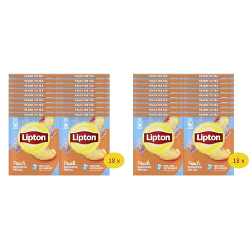 Lipton | Eistee Pulver "Pfirsich" | Sommerliche Eisteevariante | in Pulverform zum Selbstzubereiten | 18x Sachets (Packung mit 2) von Lipton