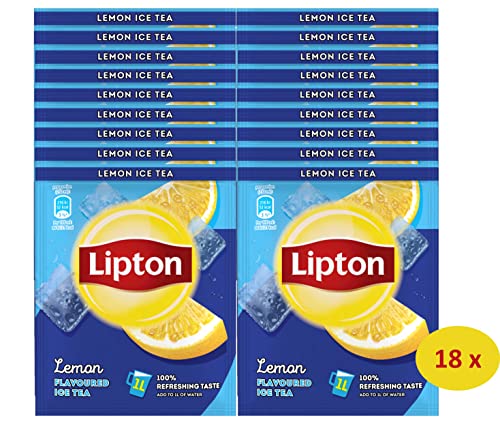 Lipton | Eistee Pulver "Zitrone" | Sommerliche Eisteevariante | in Pulverform zum Selbstzubereiten | 18x Sachets von Lipton