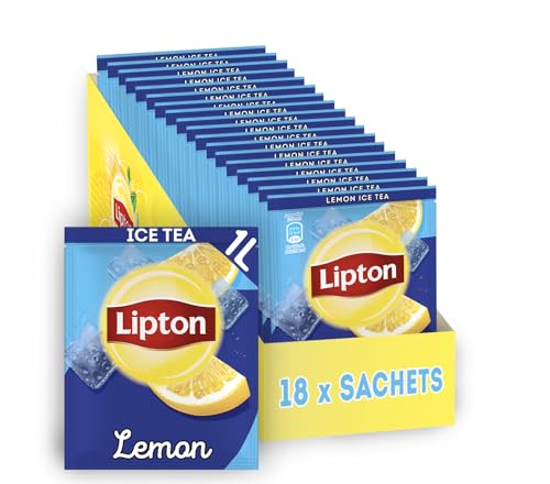 Lipton | Eistee Pulver "Zitrone" | Sommerliche Eisteevariante | in Pulverform zum Selbstzubereiten | 18x Sachets von Lipton