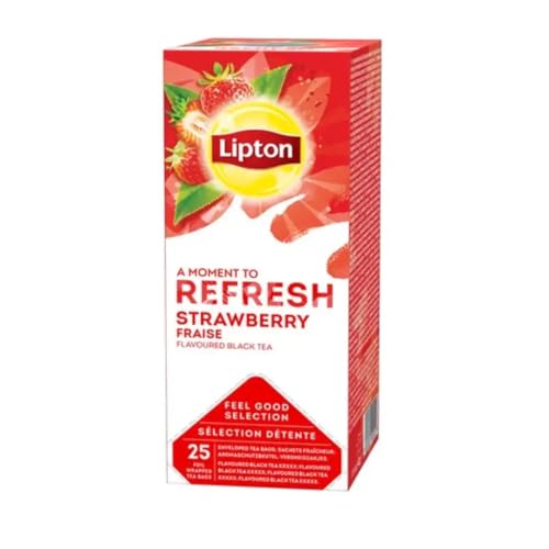 Lipton - Feel Good Selection Schwarzer Tee Erdbeere - 25 Teebeutel von Lipton