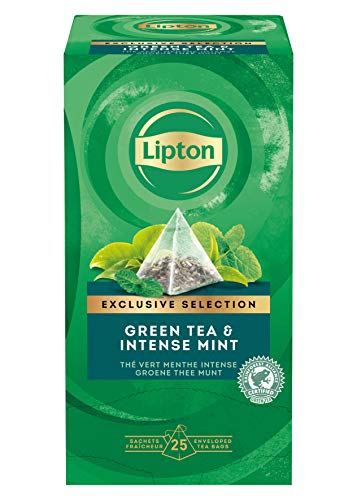 Lipton Grüner Tee, Intensive Minze Pyramidbeutel, 1er Pack (1 x 25 Teebeutel) von Lipton