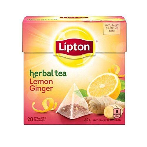 Lipton Pyramids Lemon & Ginger Infusion, 20 Teebeutel - 12 Stück von Lipton