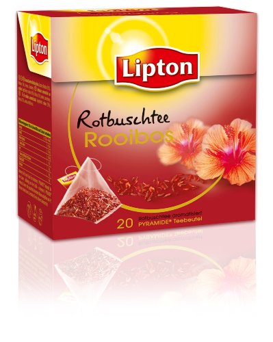 Lipton Rotbuschtee Rooibos mit Hibiskusblüten (Pyramide -Teebeutel), 3-er Pack (3 x 20 Teebeutel) von Lipton