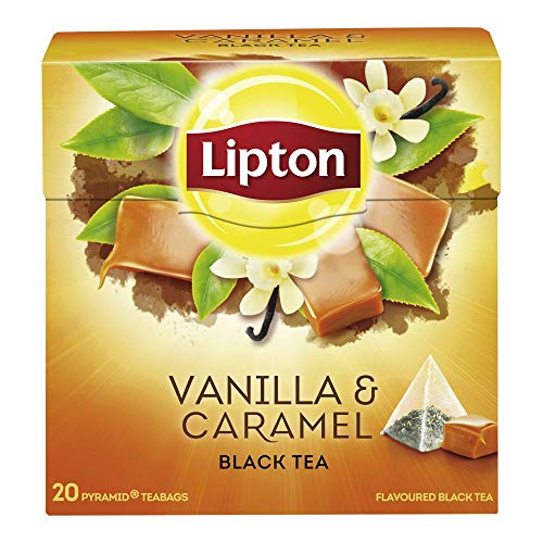 Lipton Schwarzer Tee Vanille Karamell für einen aromatischen Teegenuss aus nachhaltigem Anbau 20 Beutel von Lipton