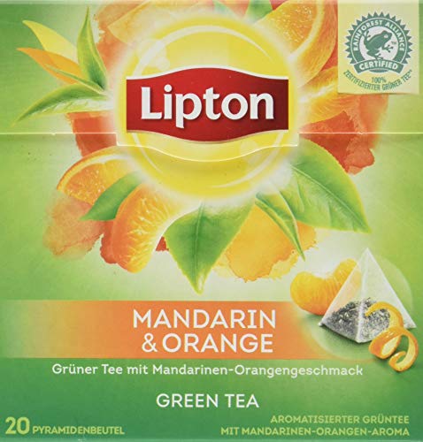 Lipton Tee (für einen aromatischen Geschmack Mandarin Orange aus nachhaltigem Anbau) 3 x 20 Pyramidenbeutel von Lipton