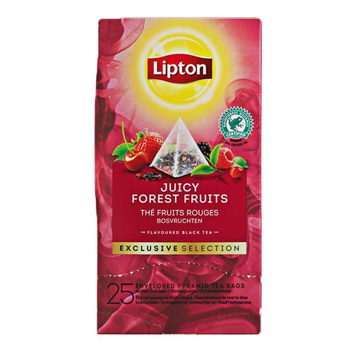 Lipton Waldfrüchte Schwarztee Pyramidbeutel, 6er Pack (6 x 25 Teebeutel) von Lipton