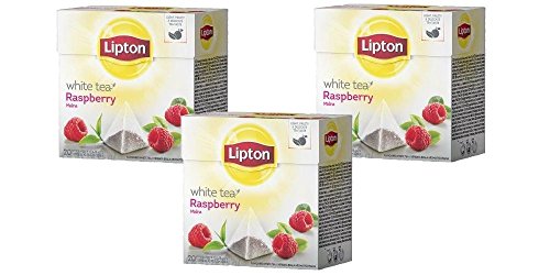 Lipton White Tea - Raspberry - 20 Premium Pyramid Tea Bags [Pack of 3] von Lipton