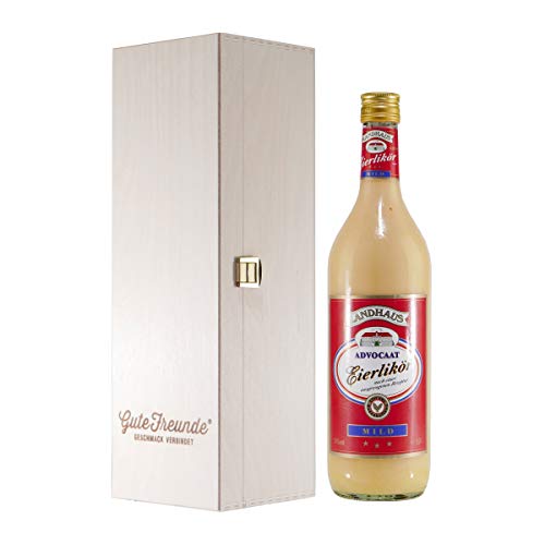 Landhaus Advocaat Eierlikör mit Geschenk-Holzkiste Landhaus Advocaat Eierlikör mit Geschenk-Holzkiste von Liqueur & Wine Trade