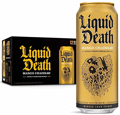 Sparkling Water, Mango-Kettensäge, 479 ml, Tallboys (12er-Pack) von Liquid Death