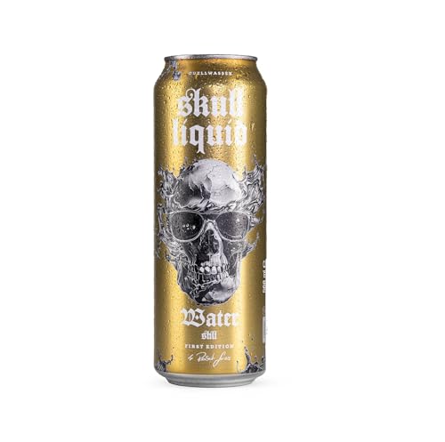 Wasser still in der Dose – Skull Liquid I Designer-Dose mit Totenkopf I First Edition I Erfrischungsgetränk ohne Kohlensäure I 568ml I Urban Style Premium Water I Limited Edition I Made in Germany von Liquider