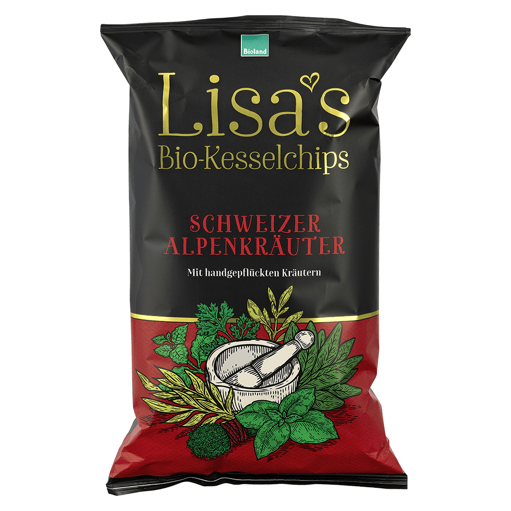 Bio Kesselchips mit Schweizer Alpenkräutern von Lisa's