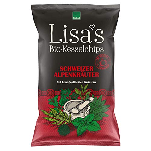 Lisa's Bio Kesselchips mit schweizer Alpenkräutern, 1 Packung 110g Lisa's Bio Kesselchips mit schweizer Alpenkräutern, 1 Packung 110g von Lisa's