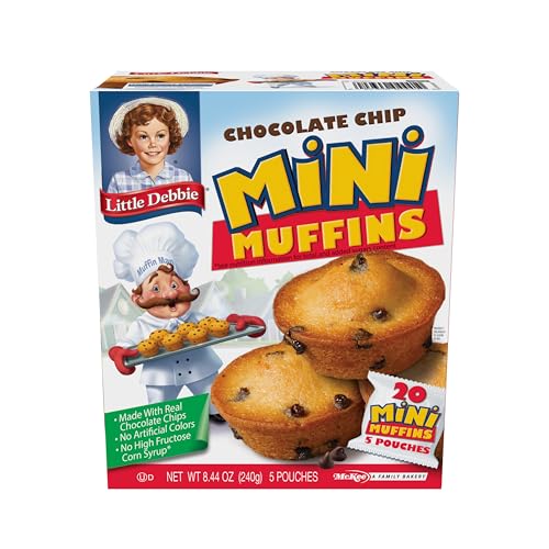 Little Debbie Mini-Muffins mit Schokoladen-Chips, 5 Beutel, 240 ml Box von Little Debbie