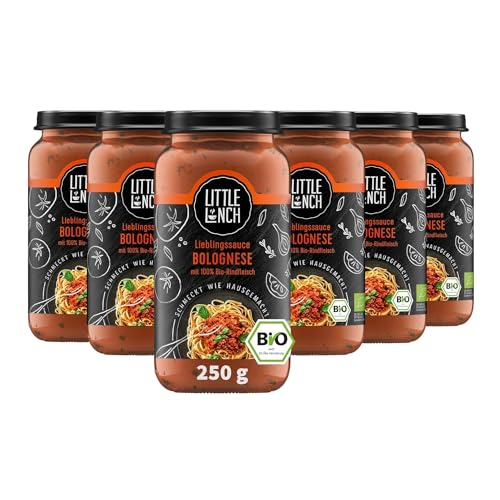 Little Lunch Bio Bolognese | Sauce für Pasta | 100 Prozent Bio Rindfleisch | Ohne zugesetzten Zucker | Laktosefrei | Keine künstlichen Zusätze | Ohne Geschmacksverstärker | 6 x 250g Little Lunch Bio Bolognese | Sauce für Pasta | 100 Prozent Bio Rindfleisch | Ohne zugesetzten Zucker | Laktosefrei | Keine künstlichen Zusätze | Ohne Geschmacksverstärker | 6 x 250g von Little Lunch