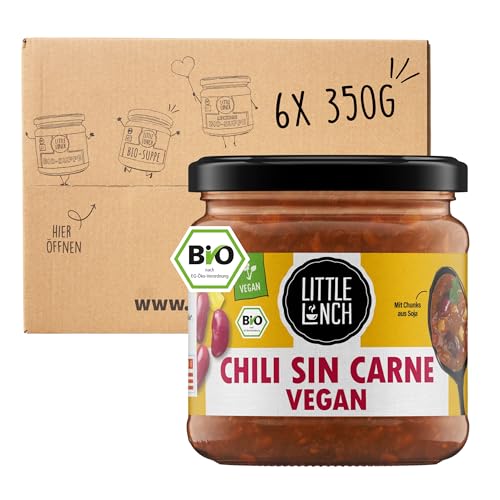 Little Lunch Bio Eintopf Chili Sin Carne | 100% Bio-Qualität | Vegan | Glutenfrei | Laktosefrei | Ohne zugesetzten Zucker | Keine künstlichen Zusätze | Ohne Geschmacksverstärker | 6 x 350ml von Little Lunch