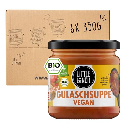 Little Lunch Bio Gulaschsuppe Vegan | Fleischalternative | Veganuary | Ohne zugesetzten Zucker | Keine künstlichen Zusätze | 6 x 350g von Little Lunch