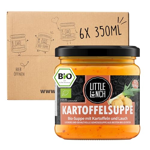 Little Lunch Bio Kartoffelsuppe mit Lauch | Gemüsesuppe | 100% Bio-Qualität | Vegan | Ohne zugesetzten Zucker | Laktosefrei | Keine künstlichen Zusätze | Ohne Geschmacksverstärker | 6 x 350ml von Little Lunch