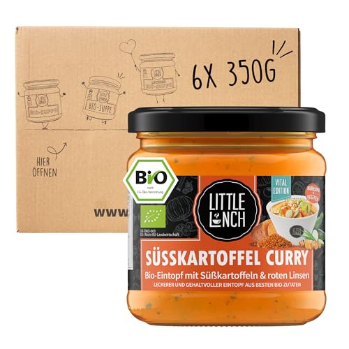 Little Lunch Bio Süßkartoffel Curry, 100 Prozent Bio-Qualität, Vegan, Ohne zugesetzten Zucker, Laktosefrei, Keine künstlichen Zusätze, Ohne Geschmacksverstärker, 6 x 350g von Little Lunch