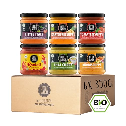 Little Lunch Bio Vegetarische Lieblinge, Kennenlernbox, Suppen, Eintöpfe, Fertiggerichte, 6 x 350g Little Lunch Bio Vegetarische Lieblinge, Kennenlernbox, Suppen, Eintöpfe, Fertiggerichte, 6 x 350g von Little Lunch