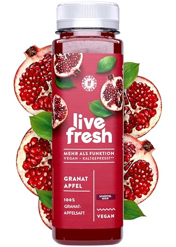 LiveFresh Granatapfelsaft Kur (30 x 250ml) - 30 Tage Saftkur - Kaltgepresst - Hergestellt im Süden Deutschlands (inkl. 7,50€ Einwegpfand) von LiveFresh