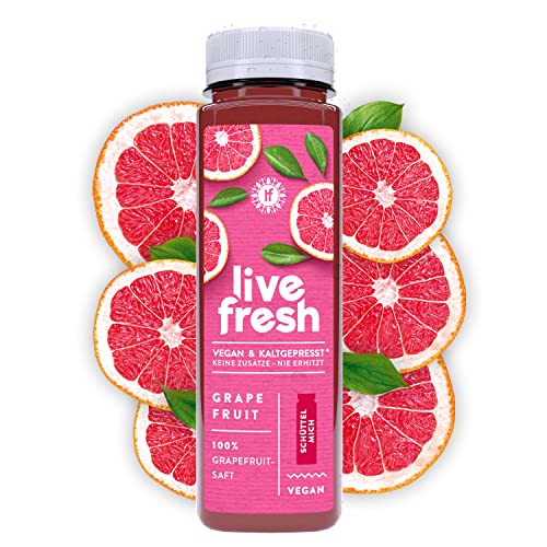 LiveFresh Grapefruitsaft 12x250ml | | Kaltgepresst & Niemals erhitzt | Aus Baden-Wüttemberg (inkl. 3€ Einwegpfand) von LiveFresh