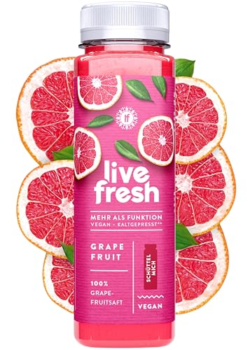 LiveFresh Grapefruitsaft 12x250ml | | Kaltgepresst & Niemals erhitzt | Aus Baden-Wüttemberg (inkl. 3€ Einwegpfand) von LiveFresh